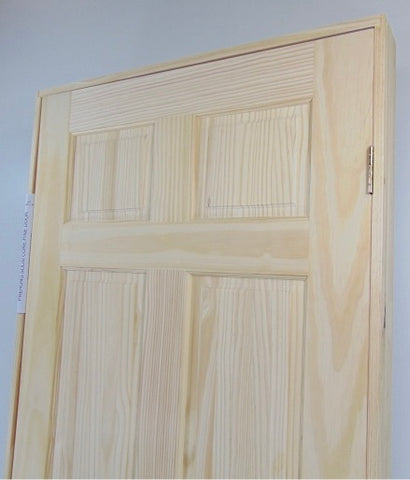 6-panel Unfinished Solid Core Clear Pine Knock-Down Interior Door