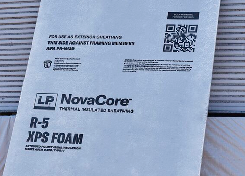 NovaCore Thermal Insulated Sheathing OSB + XPS foam panel. 