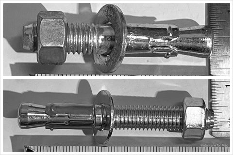 Collage of 1/2" anchors in 2.75" and 3.75" lengths. 