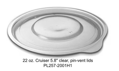 Clear plastic lid for 22 oz. Cruiser takeaway bowl. 
