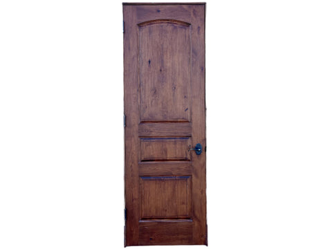 Reclaimed interior door, solid wood, with jamb, hinges and knob. 30" wide, 89" tall, 4.5" deep. Right opening. 