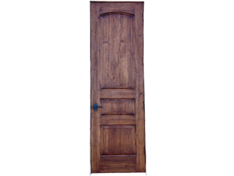 Reclaimed interior door, solid wood, with jamb, hinges and knob. 30" wide, 95" tall, 4.5" deep. Left opening. 