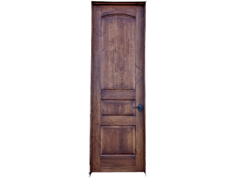 Reclaimed interior door, solid wood, with jamb, hinges and knob. 30" wide, 95" tall, 4.5" deep. Left opening. 