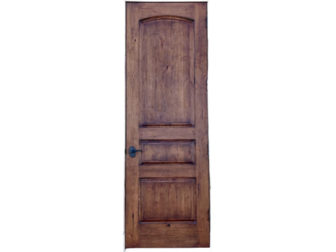 Reclaimed interior door, solid wood, with jamb, hinges and knob. 32" wide, 95" tall, 4.5" deep. Left opening. 