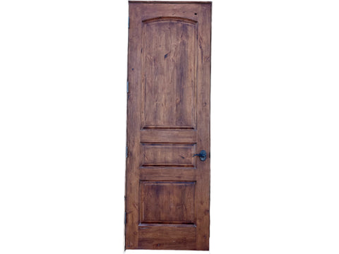 Reclaimed interior door, solid wood, with jamb, hinges and knob. 32" wide, 95" tall, 4.5" deep. Right opening. 