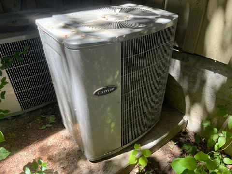 Overview of good used Carrier AC condenser. 