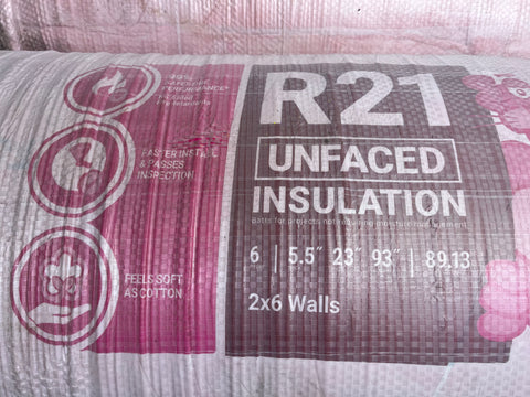 R21 Unfaced Fiberglass Batt Insulation