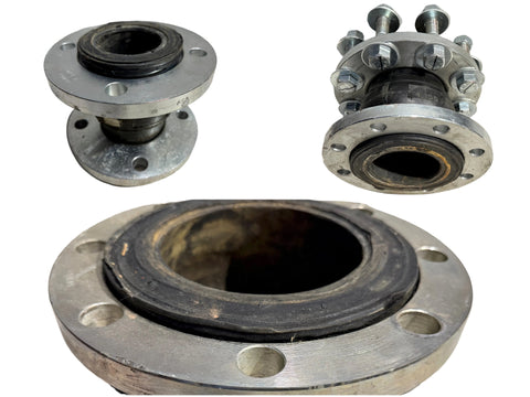 Collage of good, used, EPDM, single arch, flanged expansion joints. 