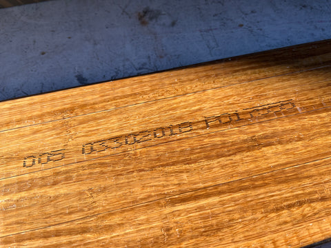 Bottom side of new Cali Bamboo hardwood flooring. 