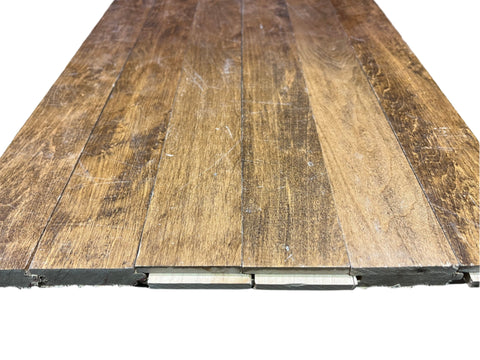 End detail of reclaimed Horner solid maple flooring. 