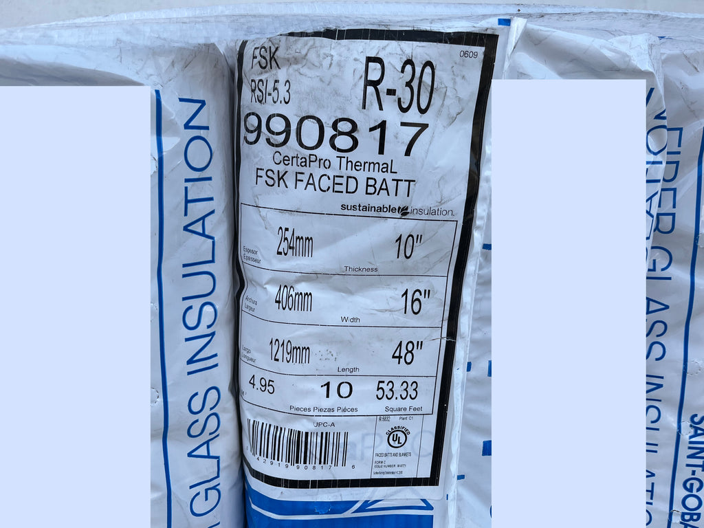 R30 Foil Faced Fiberglass Batt Insulation | MISC Materials