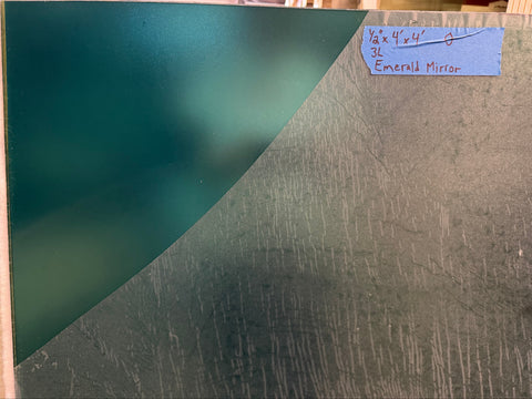 New 1/2" thick, 4' square, opaque emerald mirror plexiglass sheet. 