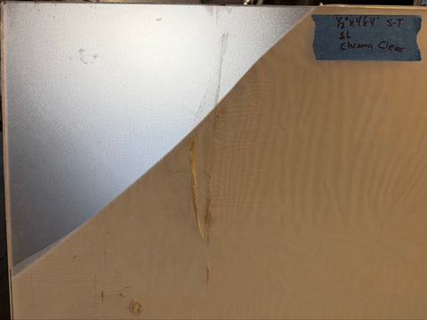 New 1/2" thick, 4' square, semi-transparent chroma clear resin panel. 