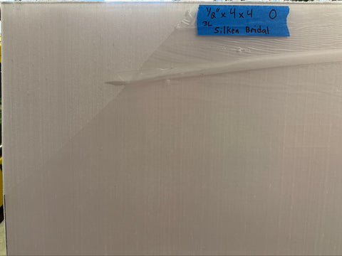 New opaque acrylic panel with silken bridal layer in 1/2"x4'x4' size. 