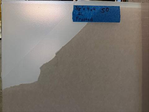 New 3/8" thick, 4' square, semi-opaque, frosted acrylic panel. 