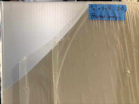 0.5"x48"x48" semi-opaque frosted gray plexiglass sheet. 