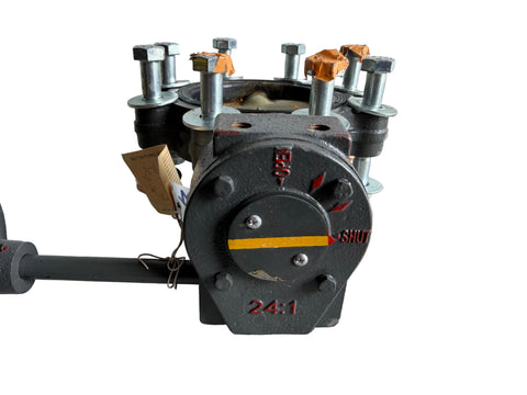 Detail of gear operator on reclaimed Milwaukee 6" butterfly valve. 