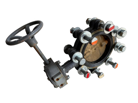 Gear operator equipped, 6" butterfly valve by Milwaukee. 
