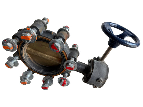6", lug body, butterfly valve with gear operator by Nibco, model LC2000. 