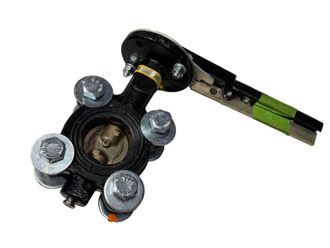 Reclaimed Hammond 3" lug style butterfly valve with lever lock handle. 