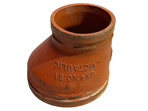 Reclaimed 6x4 eccentric reducer, # 51, by Victaulic. 