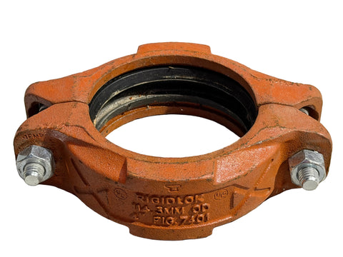 4" Figure 7401 Rigidlok pipe coupler with EPDM seal in good, used shape. 