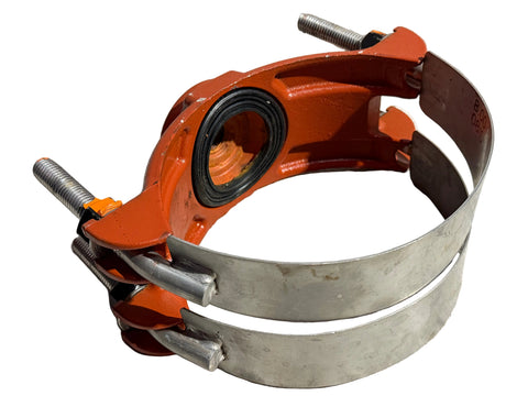 Reclaimed Romac 8” x 3/4" service saddle with NBR gasket. 