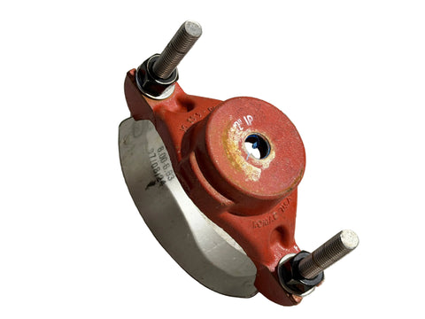 Reclaimed Romac service saddle for 6" water pipe with 1/2" tap & single strap. 