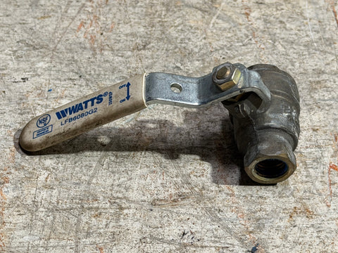 Good, used, Watts, LFB6080G2, 1/4", brass, water ball valve. 