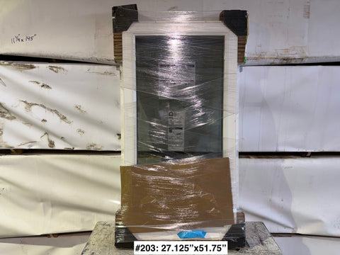 New 27.125"x51.75" Pella LH casement window with vinyl frame. 