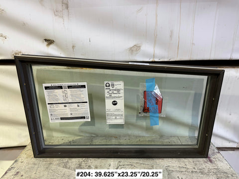 New vinyl frame fixed Pella window measuring 39.625"x23.25"/20.25". 