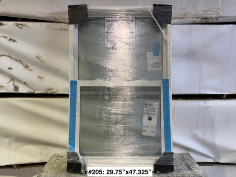 New 29.75"x47.325" single hung Pella window with vinyl frame. 