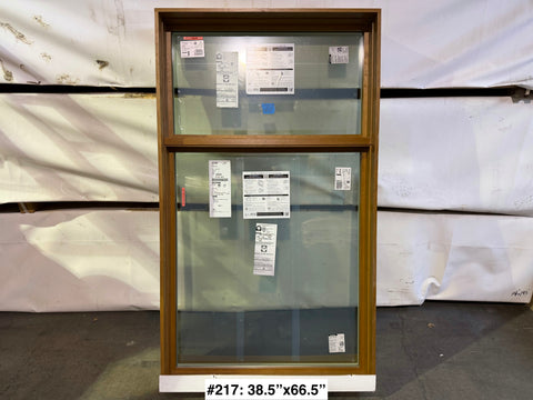 New fixed Pella wood & aluminum window with 2 sections. 38.5"Wx66.5"H. 