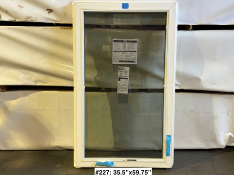 35.5"x59.75" RH casement window by Pella with nail fin & vinyl frame. 
