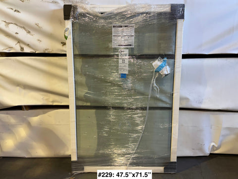 New Pella fixed window: 47.5"x71.5", vinyl & aluminum frame. 