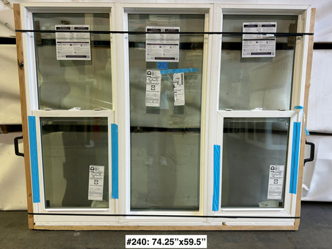 New Pella white vinyl frame window in 3-lite style. 