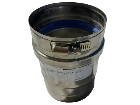 DuraVent #FSA-F4: FasNSeal 4 Inch Fulton Boiler Appliance Adapter, Stainless Steel, 4" I.D.