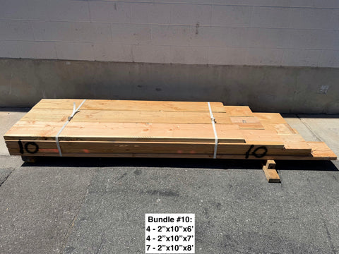 Bunk of new 6', 7' & 8' long 2x10s. 
