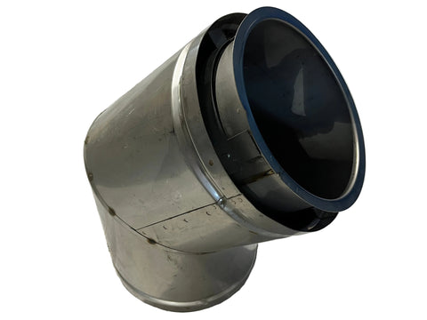 Selkirk #8P-EL45 304/304: Model PS Double Wall 45º Elbow Fitting for Building Heating Appliance Exhaust, 1" Air Insulation, Stainless Steel, 8" I.D.