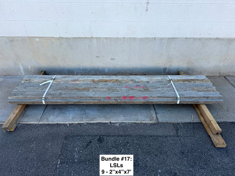 Lot of several new 2"x4"x7' LSLs with minor weathering. 