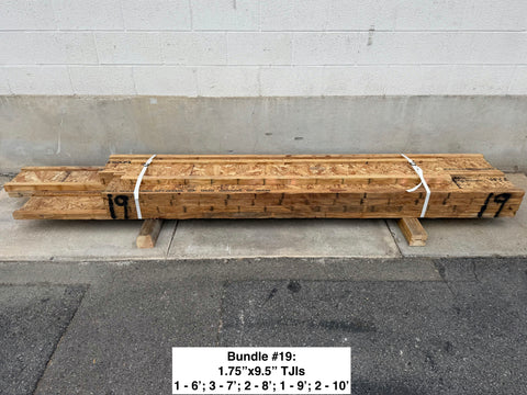Bundle of several 1.75"x9.5" TJIs in various lengths. 