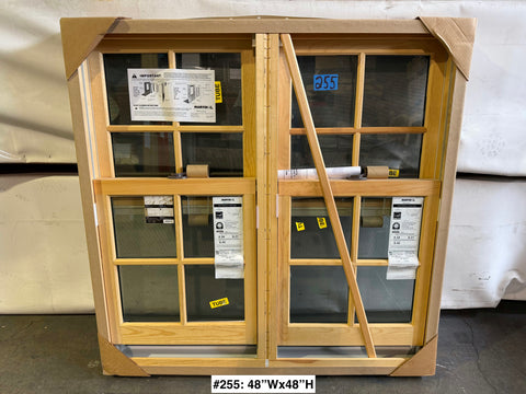 New Marvin dual double hung window with wood & aluminum frame. 