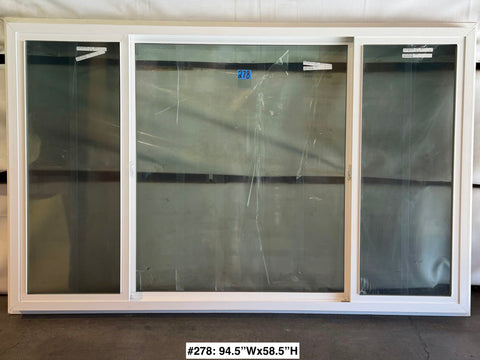New Amsco 3 Lite exterior window in white vinyl frame with trim fin. 