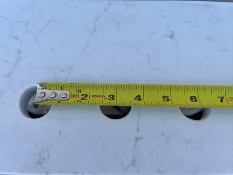 6" centerset measurement for faucet mounting on quartz vanity top. 