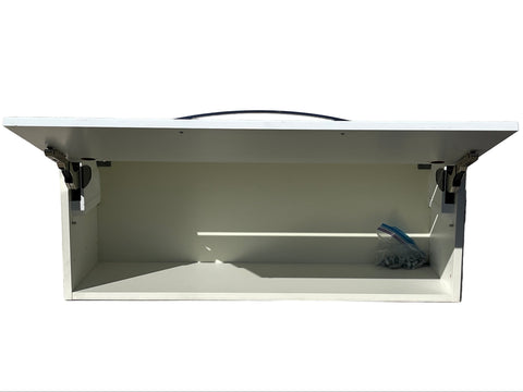 Interior of IKEA 39" x 15" horizontal cabinet. 