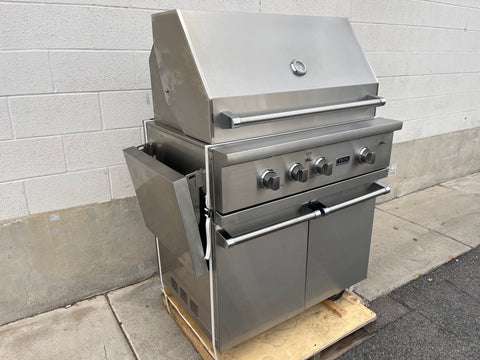 Stainless steel Viking 36" grill.