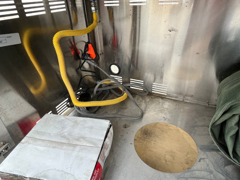 Viking grill cart interior. Includes gas line & regulator and all power cables. 