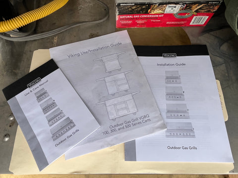 36" Viking grill & cart manuals. 