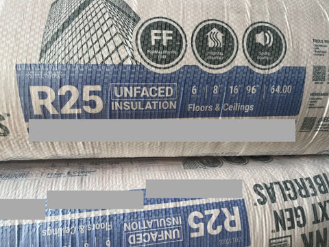 R25 Unfaced Fiberglass Batt Insulation