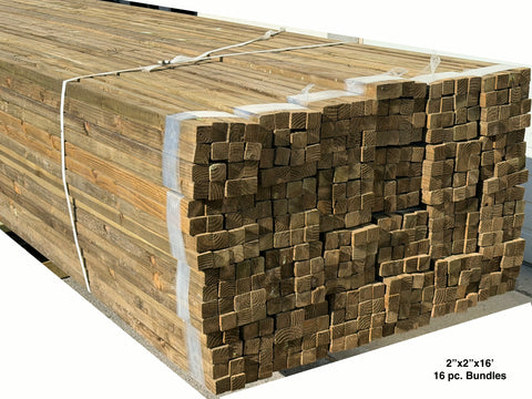 2"x2" Treated Lumber Bundles